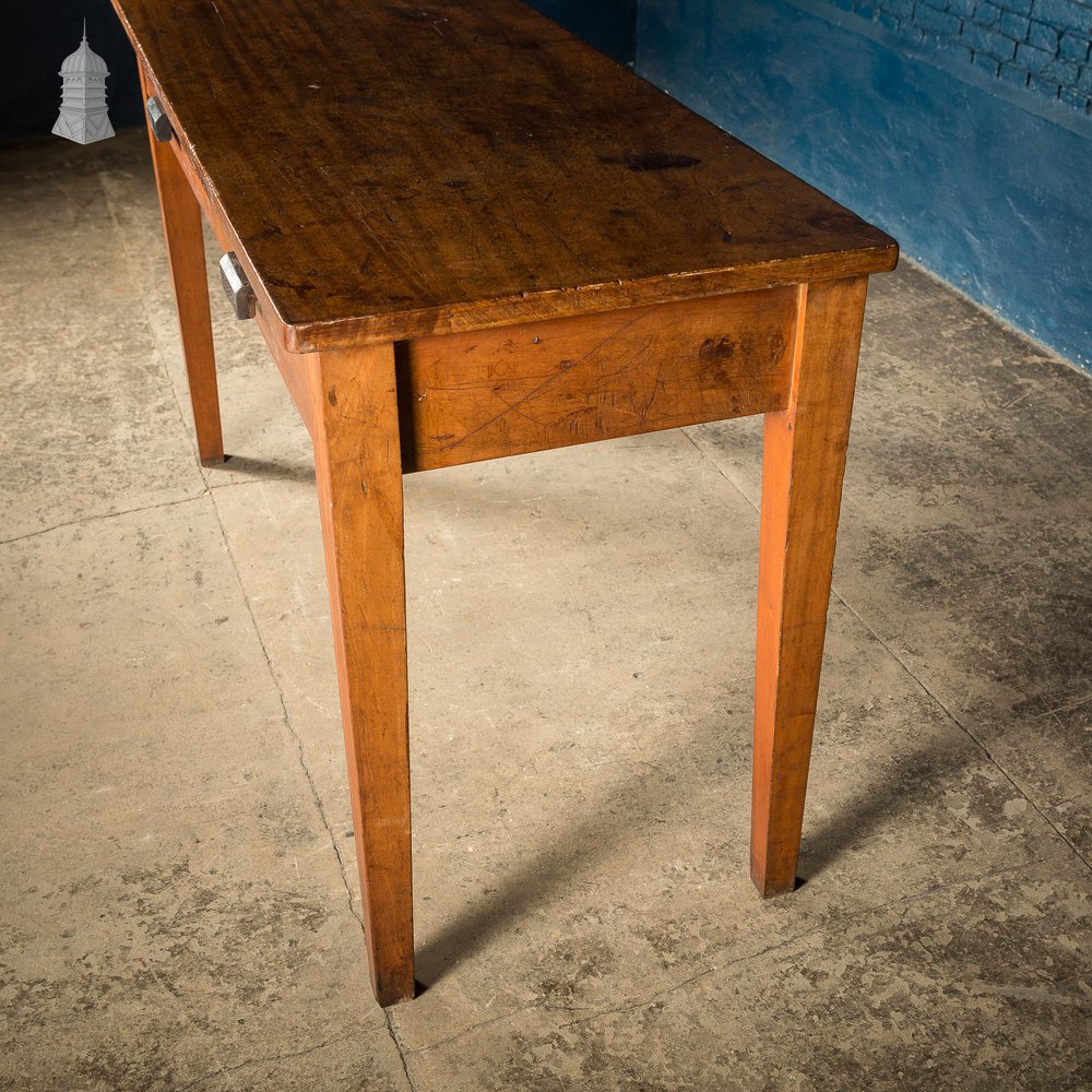 Mid Century Iroko School Science Lab Table with Drawers