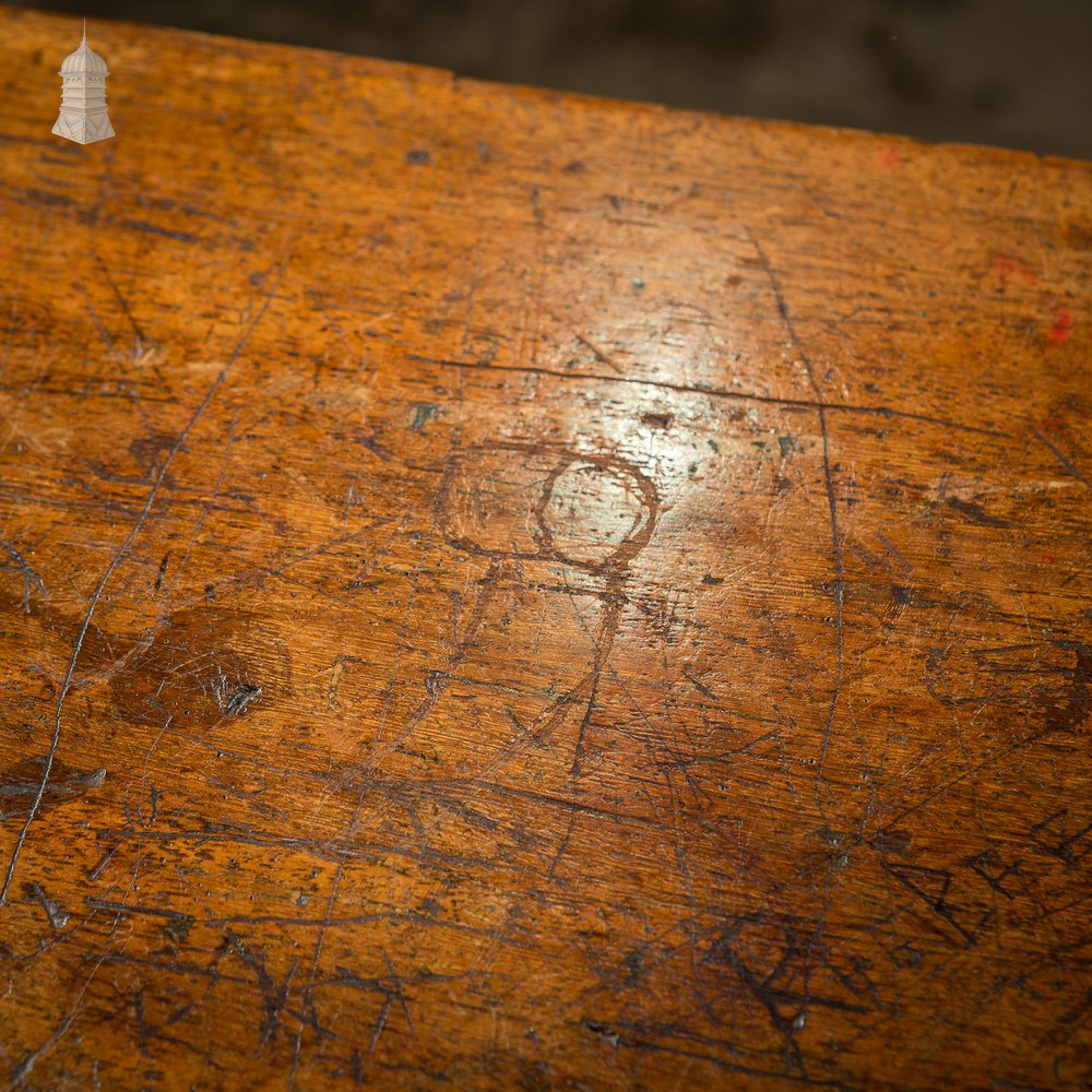 Mid Century Iroko School Science Lab Table with Drawers