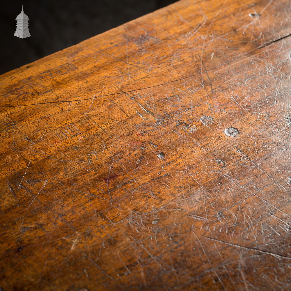 Mid Century Iroko School Science Lab Table with Drawers