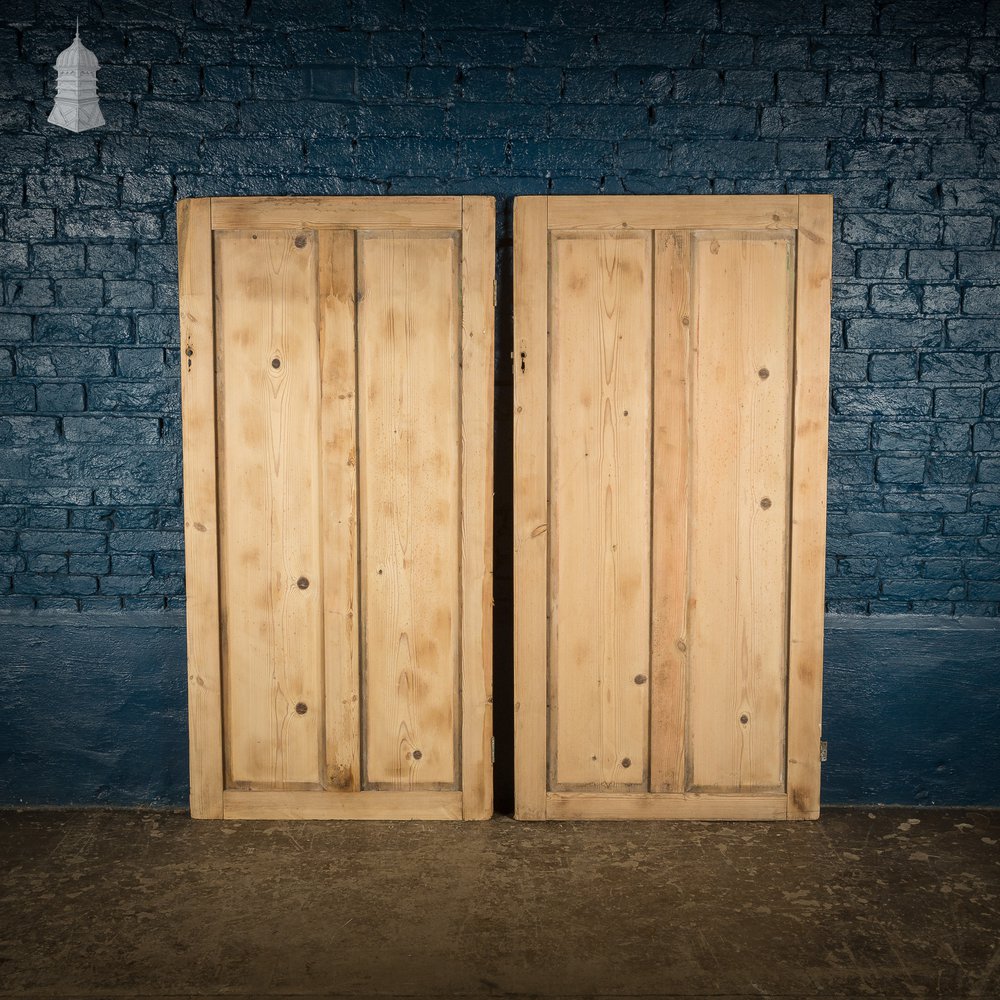 Pair of 19th C Pine Cupboard Doors