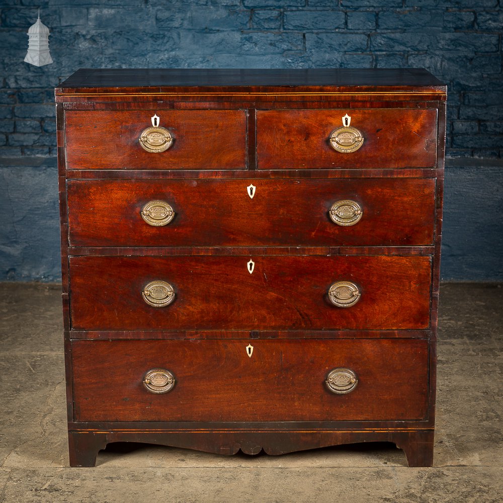 Circa 1740 Mahogany Travelling Chest with Nelson Commemorative Handles