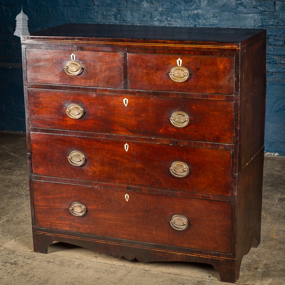 Circa 1740 Mahogany Travelling Chest with Nelson Commemorative Handles