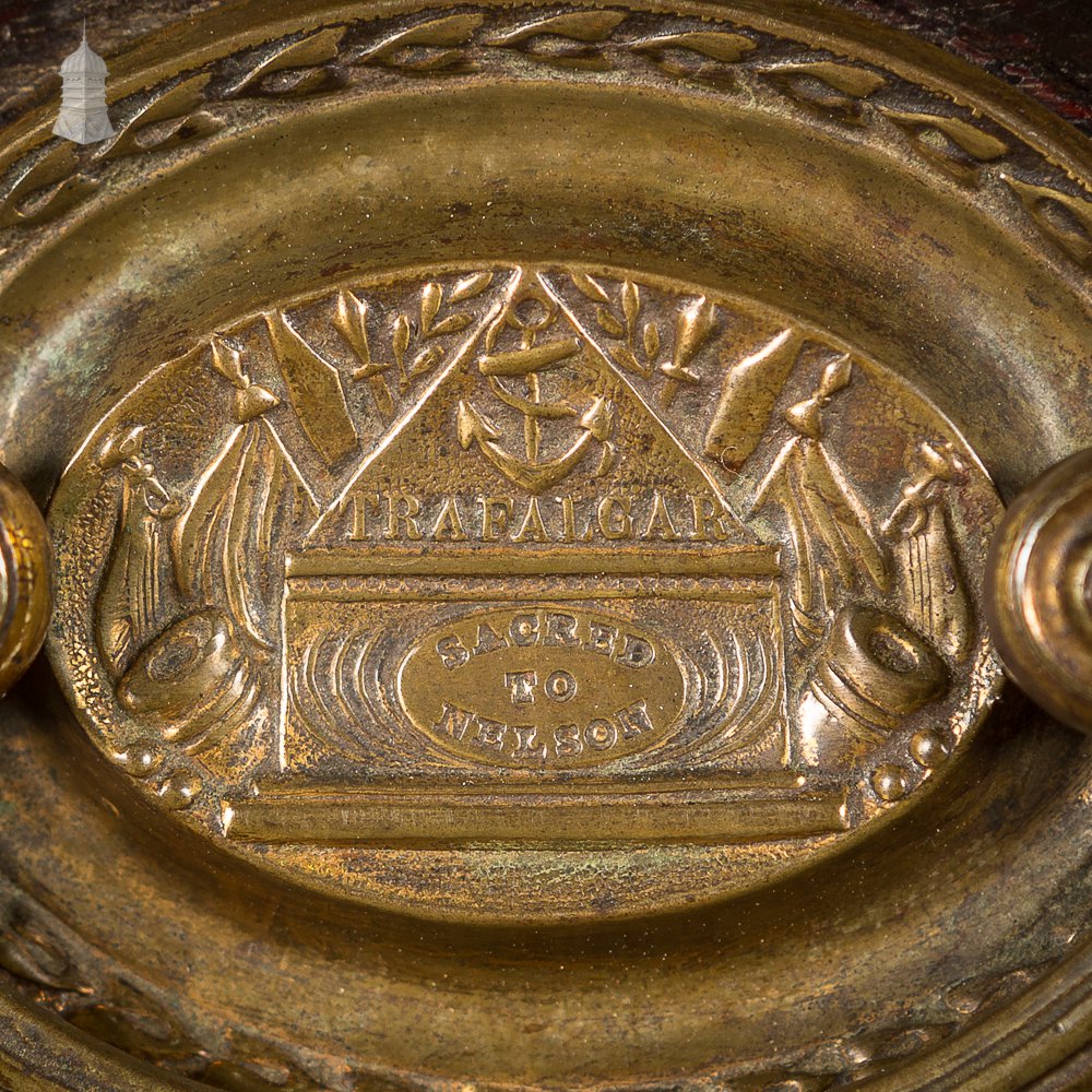 Circa 1740 Mahogany Travelling Chest with Nelson Commemorative Handles