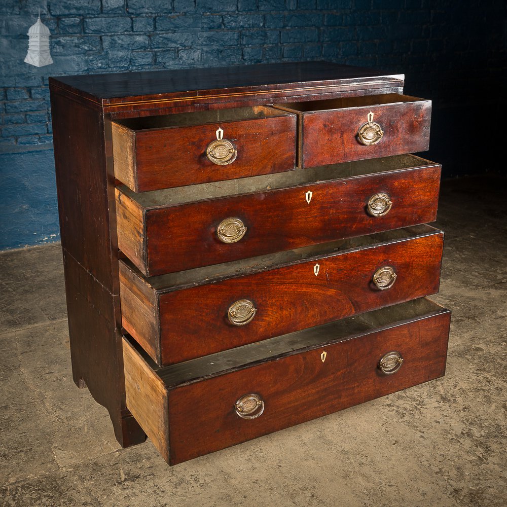 Circa 1740 Mahogany Travelling Chest with Nelson Commemorative Handles