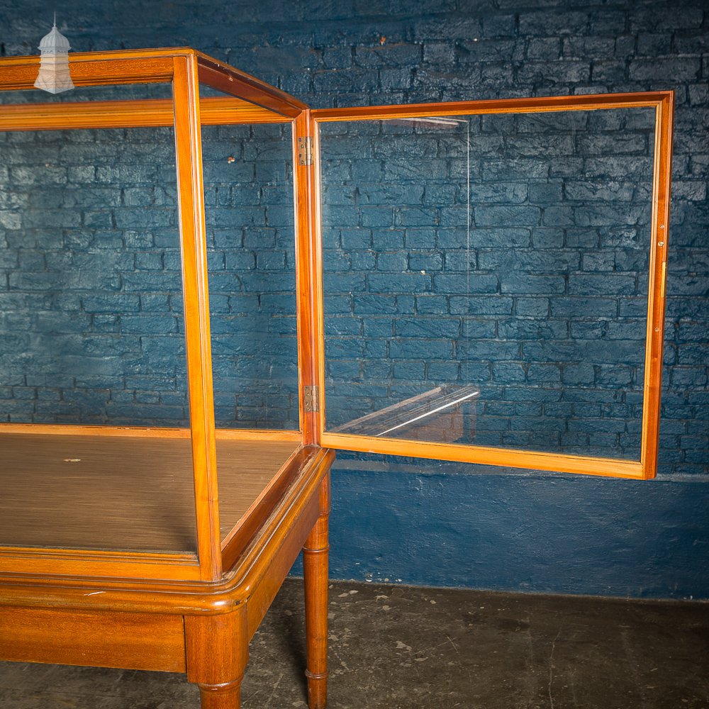 Large Victorian Glazed Teak Museum Display Cabinet