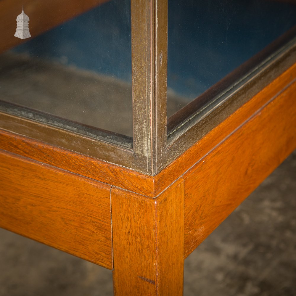 Mid Century Large Teak and Brass Glazed Museum Display Cabinet