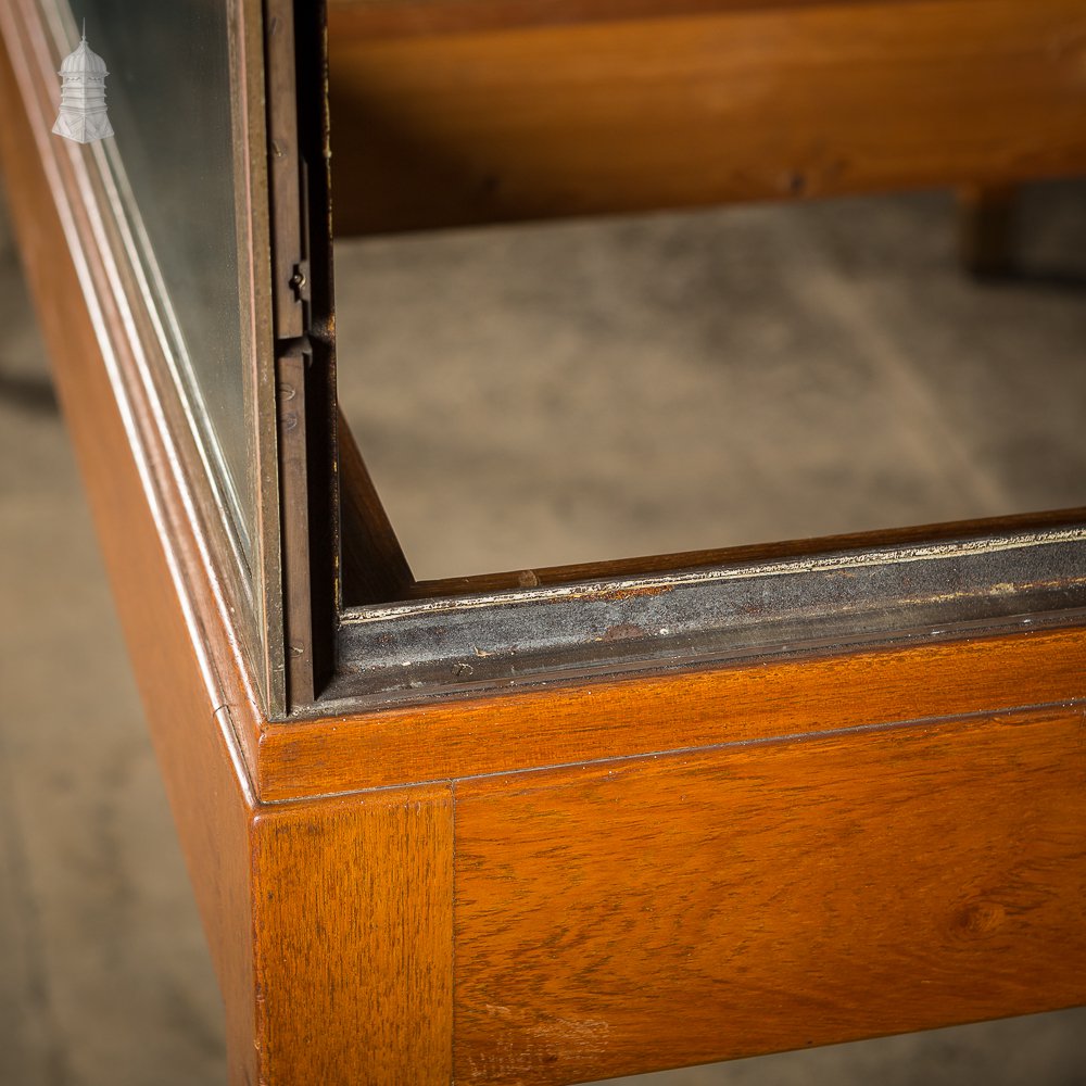 Mid Century Large Teak and Brass Glazed Museum Display Cabinet