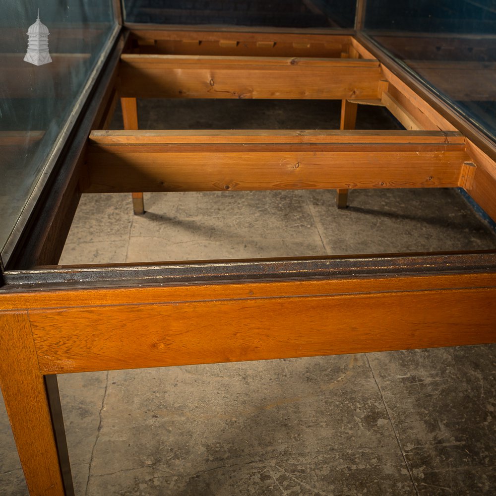 Mid Century Large Teak and Brass Glazed Museum Display Cabinet