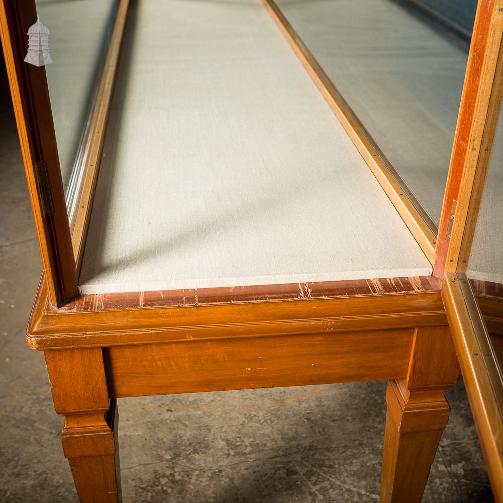 9ft Long Victorian Glazed Teak Museum Display Cabinet