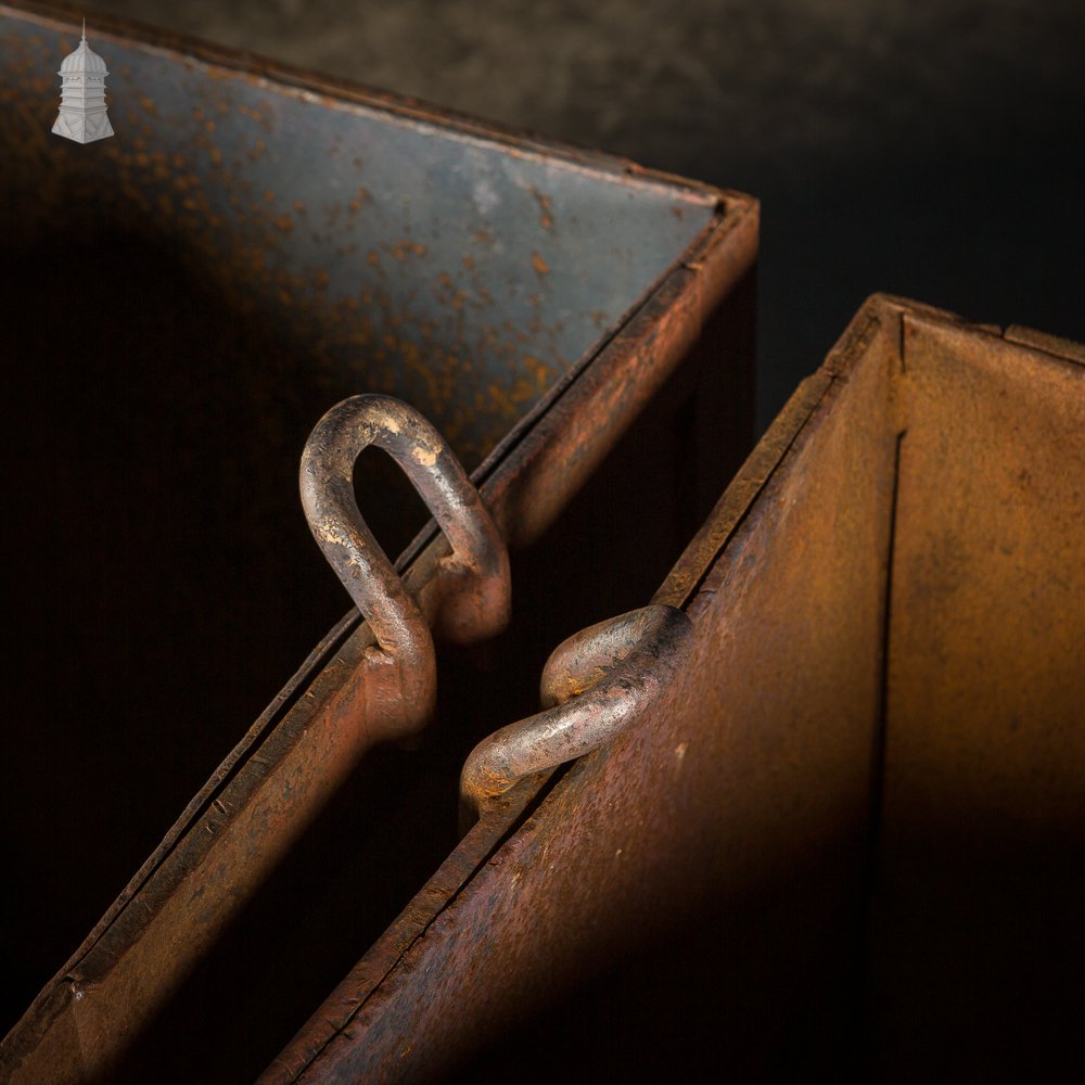 Set of 4 Industrial Metal Storage Bins