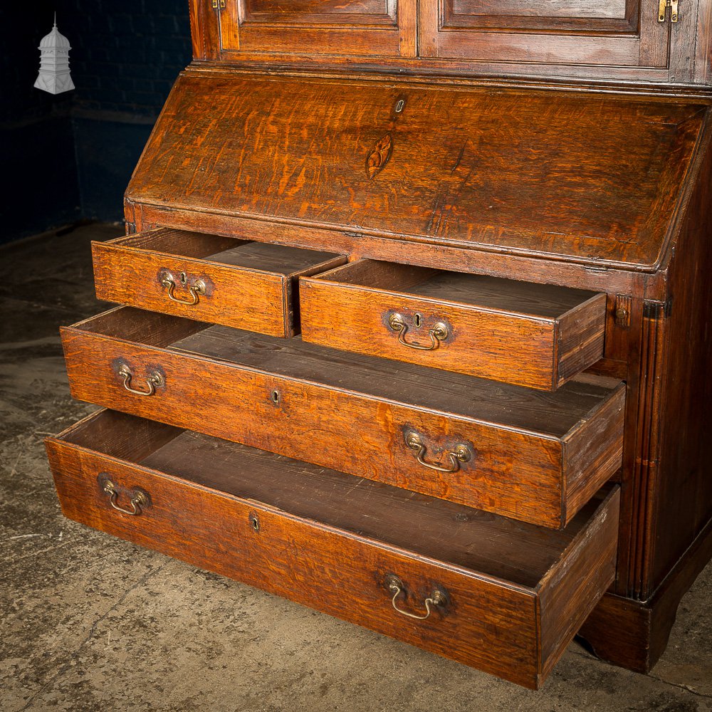 18th C Oak Sideboard Bureau with Inlaid Shell Motif