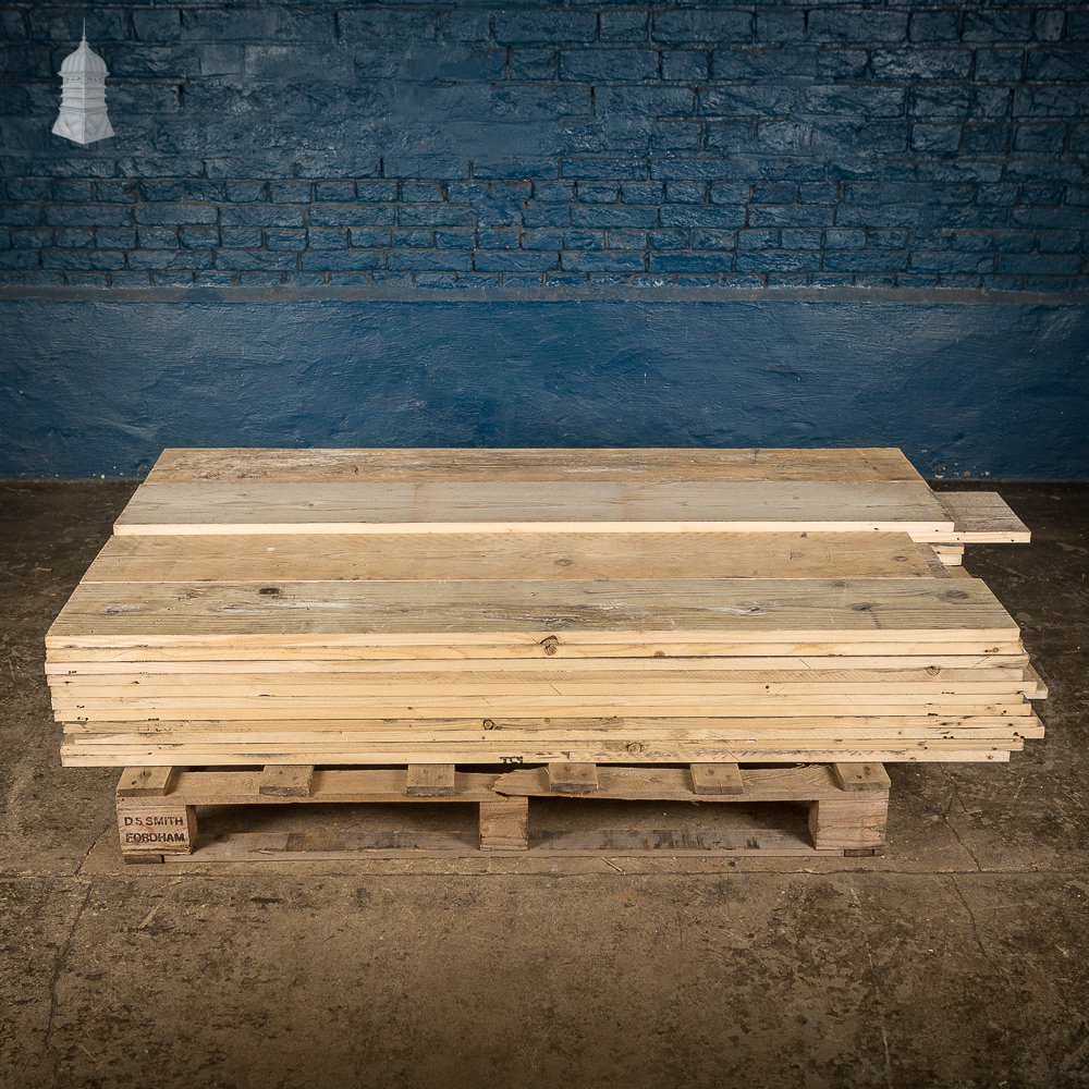Batch of 14.6 Square Metres of 20mm Thick worn face Scaffold Board