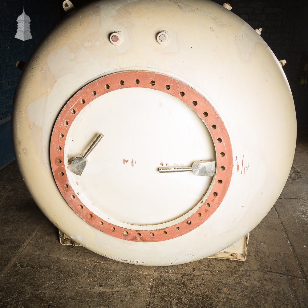 Large White Decommissioned Decompression Chamber Pod