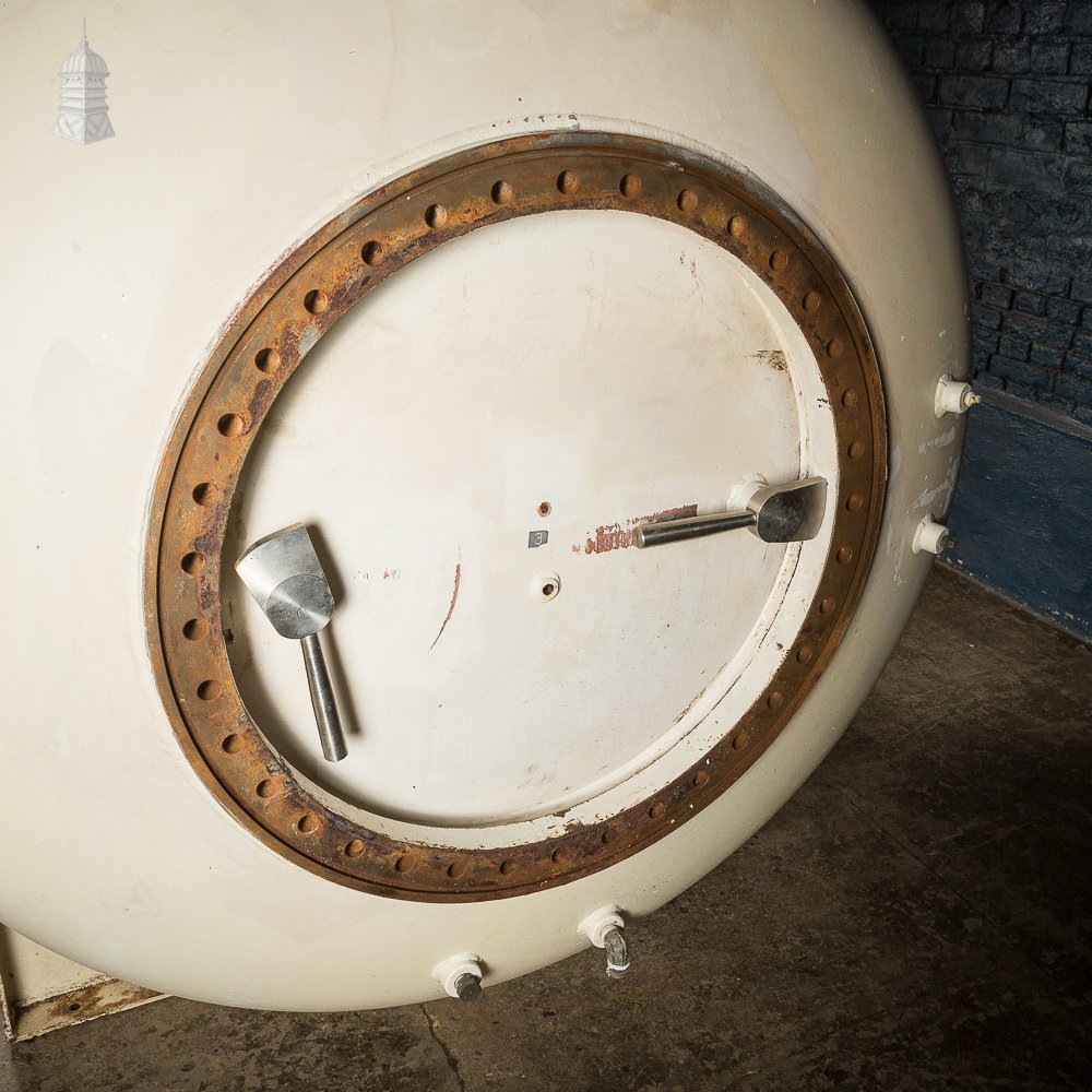 Large White Decommissioned Decompression Chamber Pod