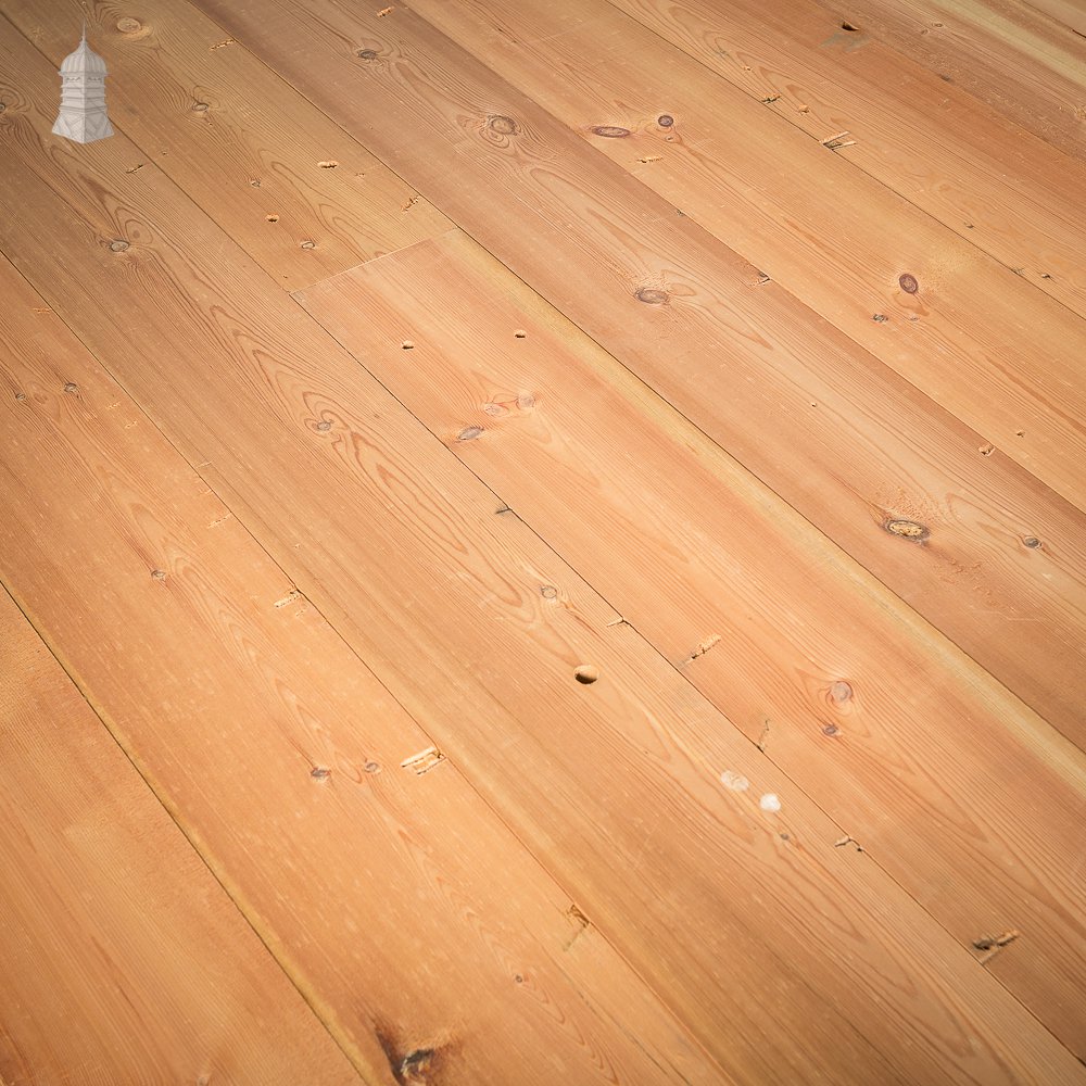 Batch of 26 Square Metres of 8" Inch Wide Pine Floorboards cut from Floor Joists Salvaged from Norwich Castle