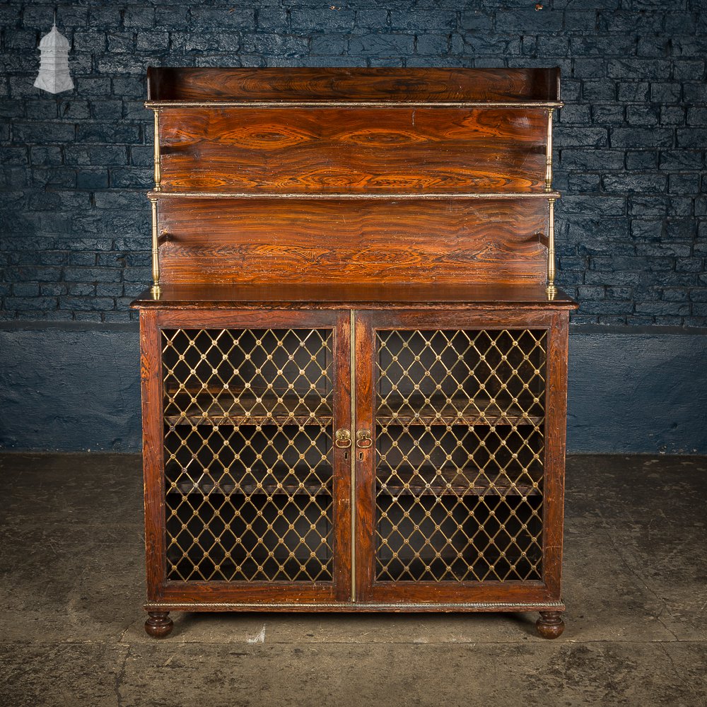 Regency Faux Rosewood Chiffonier Bookcase