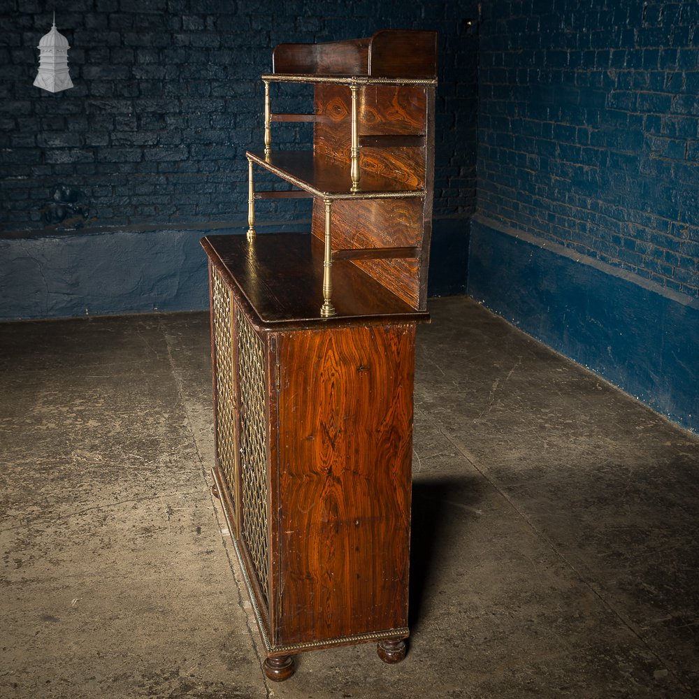 Regency Faux Rosewood Chiffonier Bookcase