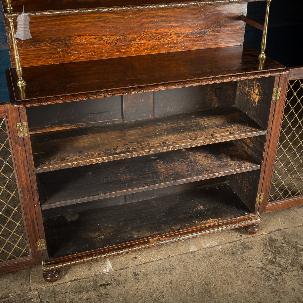 Regency Faux Rosewood Chiffonier Bookcase