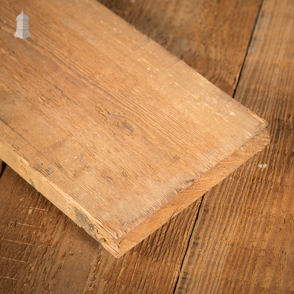 Batch of 29 Square Metres of Oxidised Face Pine Floorboards Cut from Floor Joists Salvaged from Norwich Castle