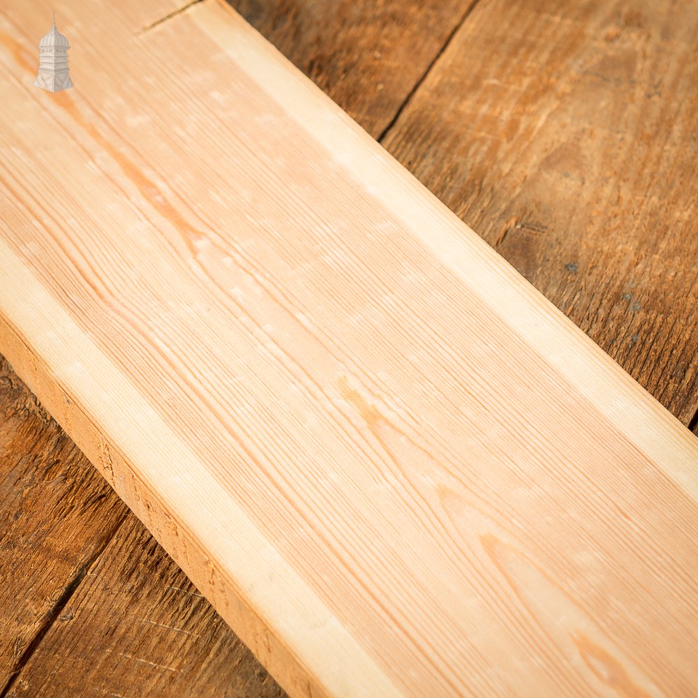 Batch of 29 Square Metres of Oxidised Face Pine Floorboards Cut from Floor Joists Salvaged from Norwich Castle