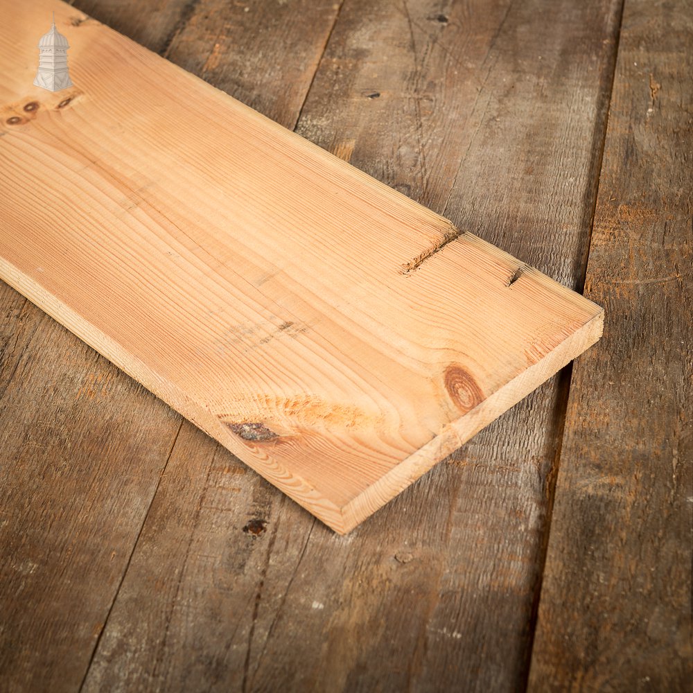 Batch of 74 Square Metres of Oxidised Face Pine Floorboards Cut from Floor Joists Salvaged from Norwich Castle