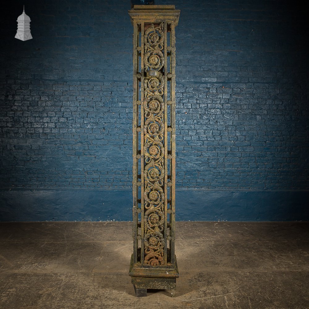 19th C Single Cast Iron Estate Gate Post Column