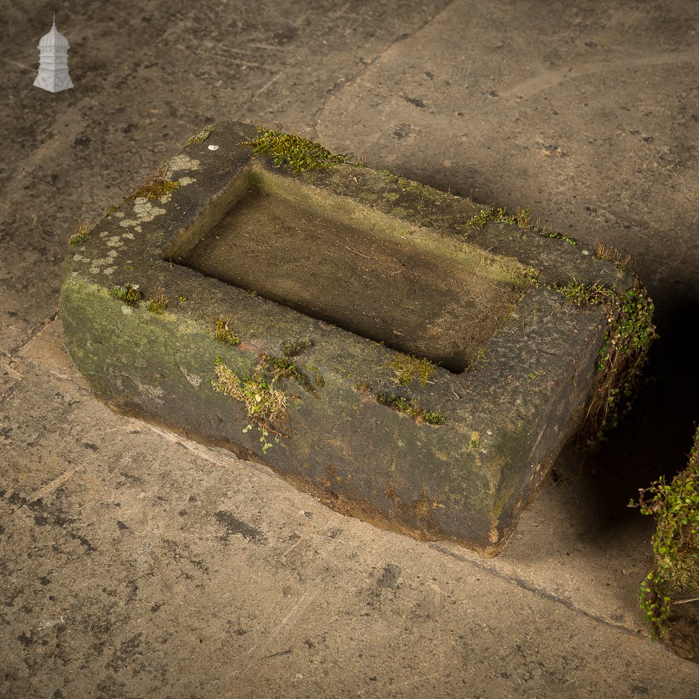 Pair of Small Weathered Shallow Stone Troughs