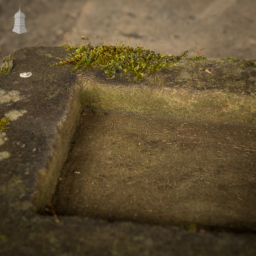 Pair of Small Weathered Shallow Stone Troughs