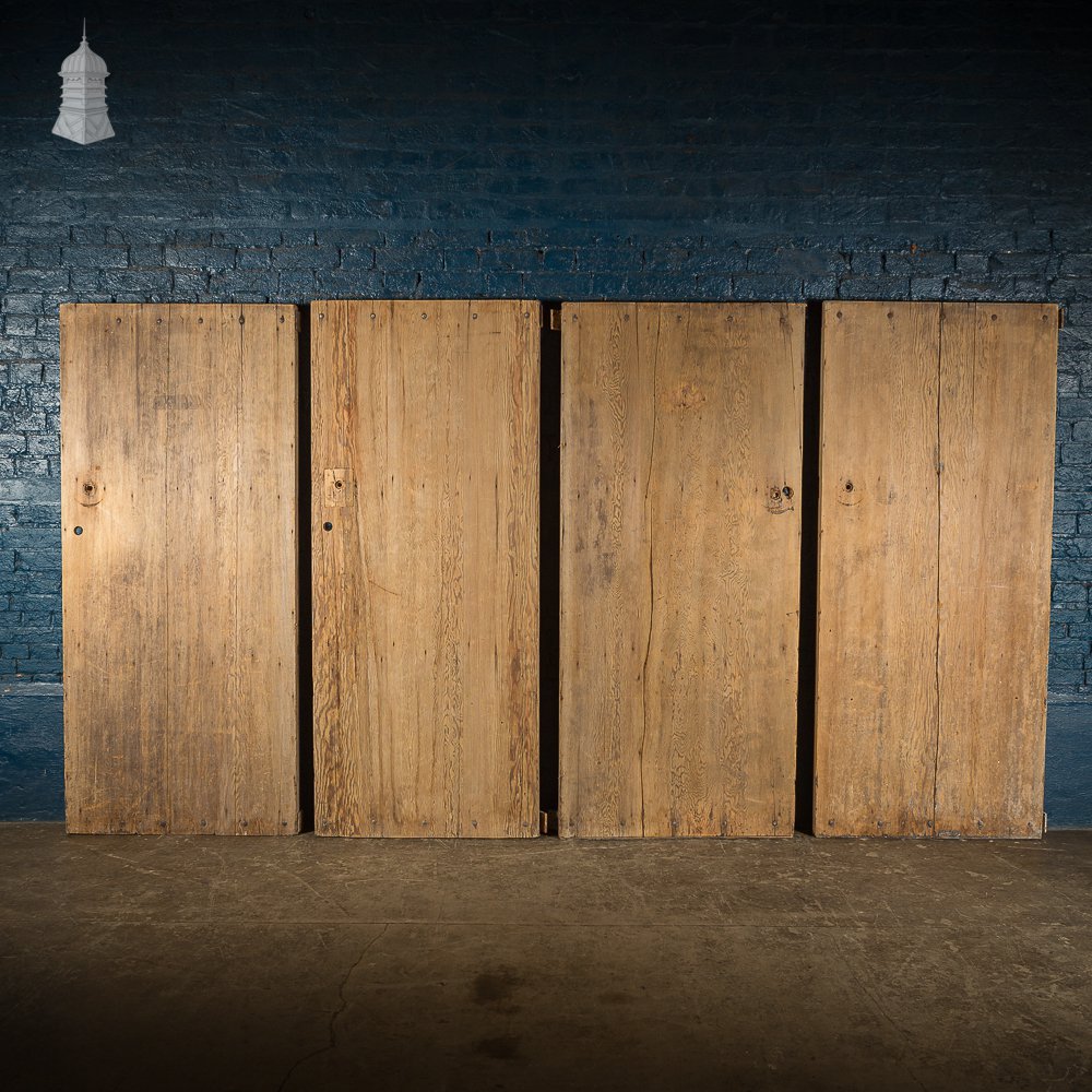 Set of 4 19th C Pitch Pine Doors