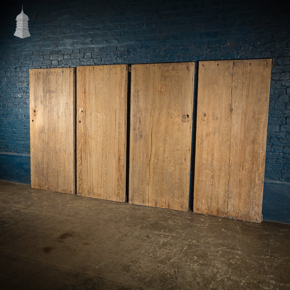 Set of 4 19th C Pitch Pine Doors