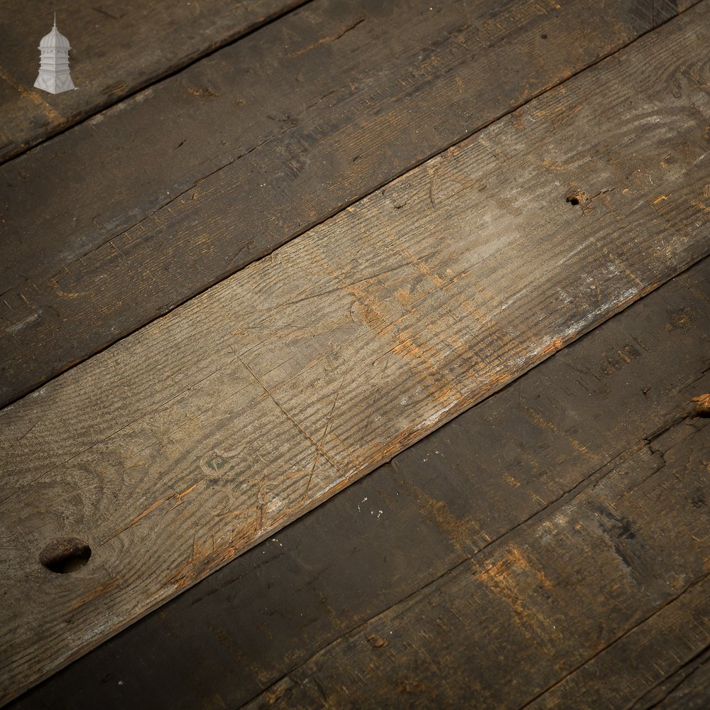 Batch of 41 Square Metres of Distressed Boards with Planed Backs Cut from Reclaimed Timbers