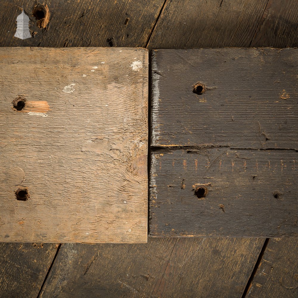 Batch of 41 Square Metres of Distressed Boards with Planed Backs Cut from Reclaimed Timbers