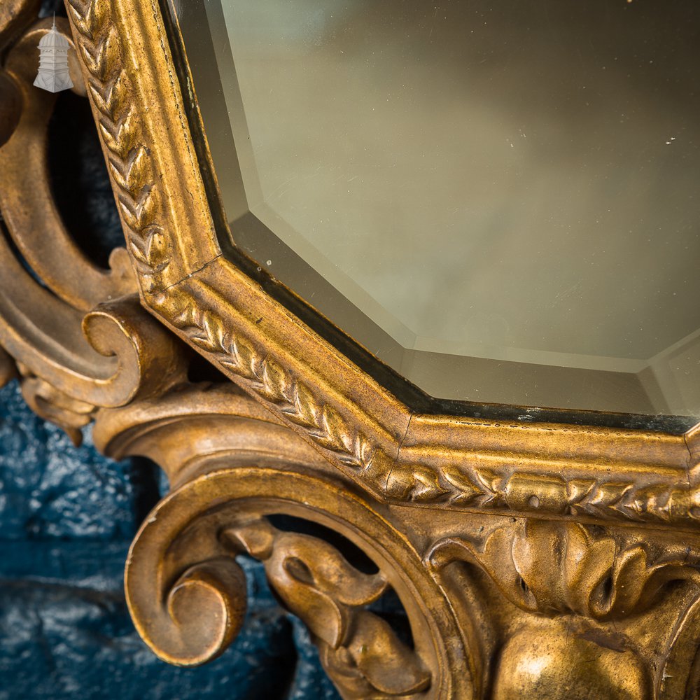 19th C Gilt Wood Cherub Wall Mirror