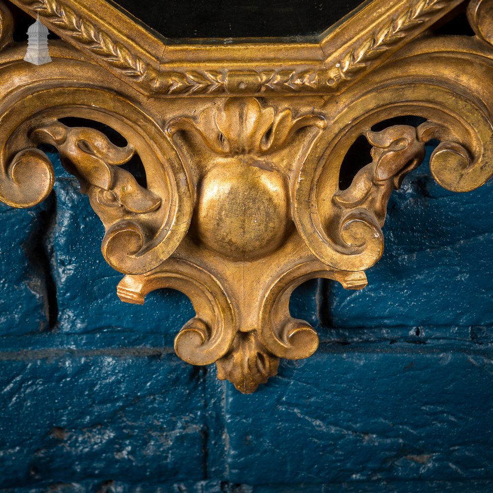 19th C Gilt Wood Cherub Wall Mirror