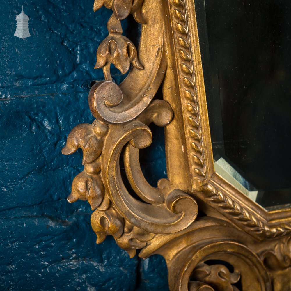 19th C Gilt Wood Cherub Wall Mirror