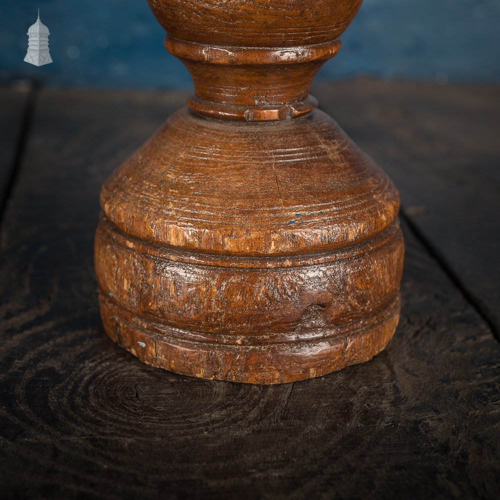 17th C Turned Wooden Candle Stick