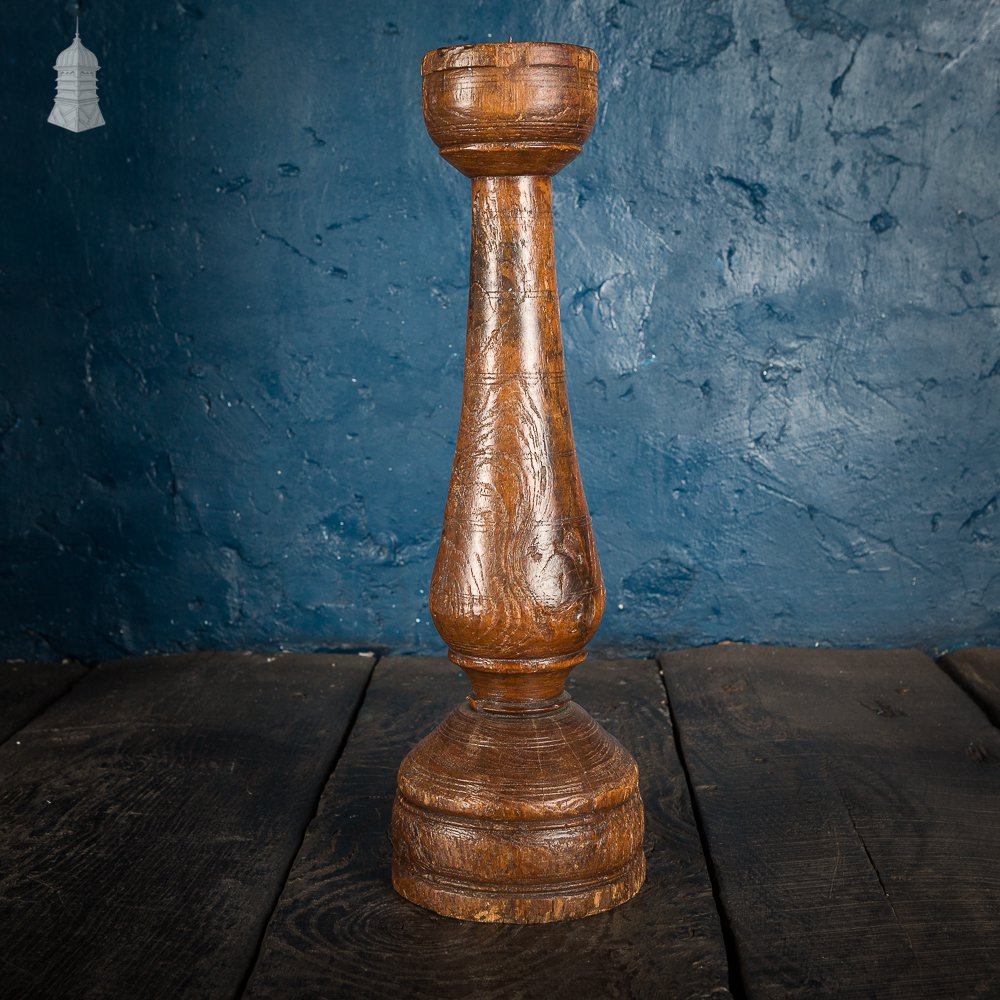 17th C Turned Wooden Candle Stick