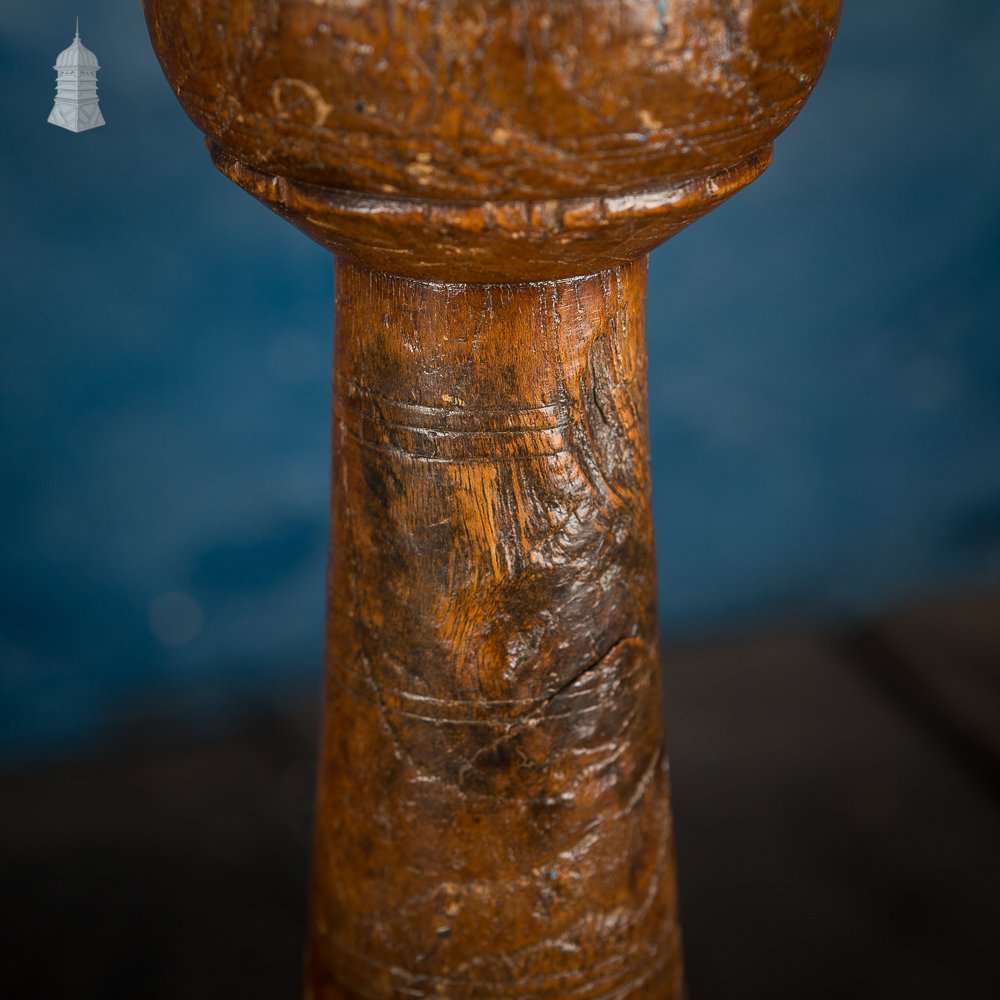 17th C Turned Wooden Candle Stick