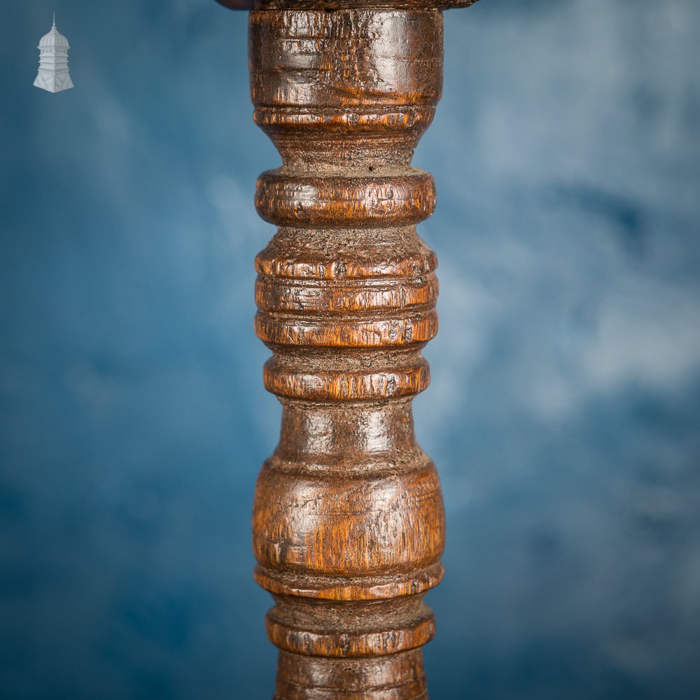 17th C Turned Wooden Candle Stick