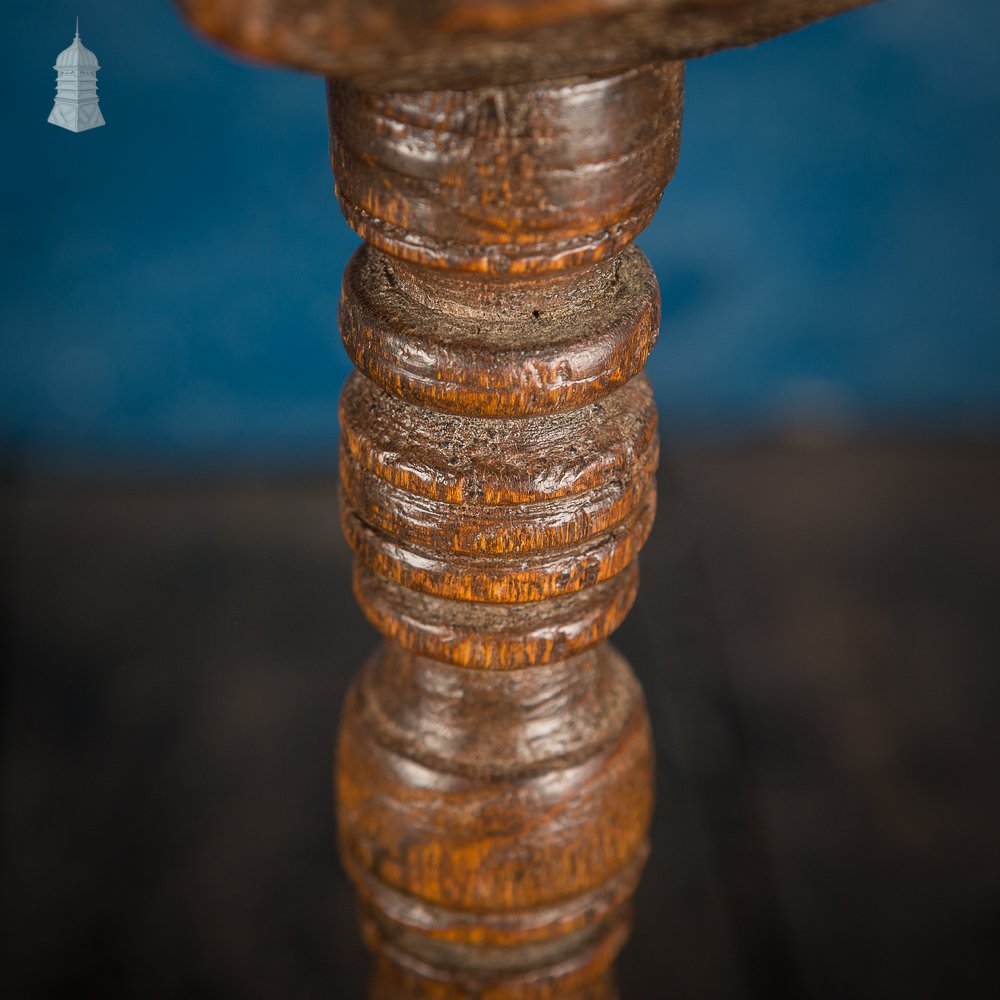 17th C Turned Wooden Candle Stick