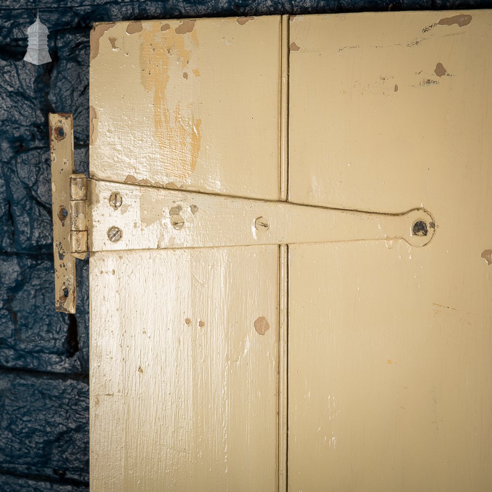 Small Georgian Cream Painted Cottage Door with Distressed Paint Finish