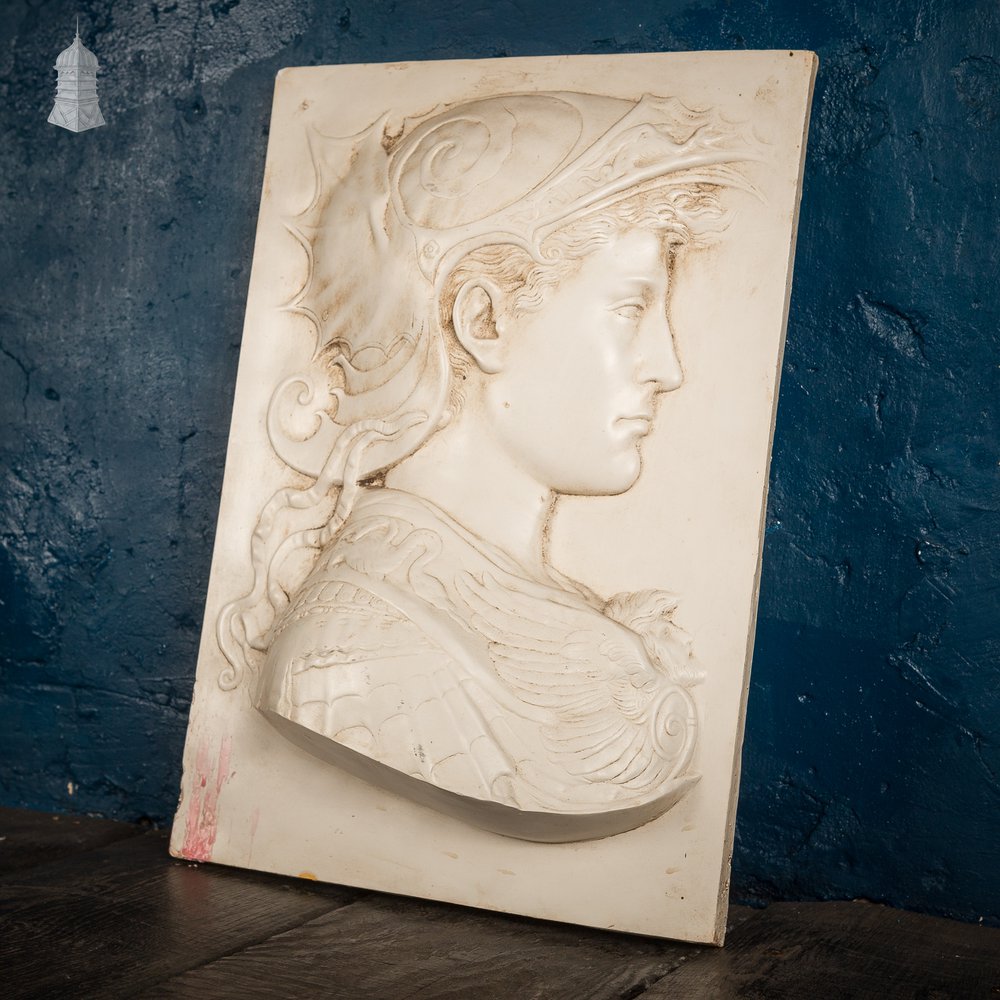 Vintage Renaissance Style Plaster Relief of Roman Soldier