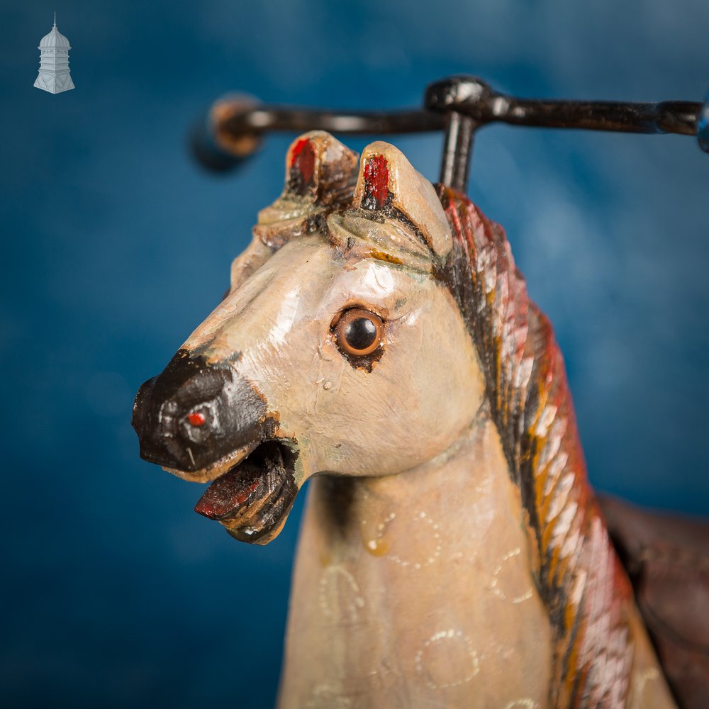 Small Vintage Wooden Tricycle Horse