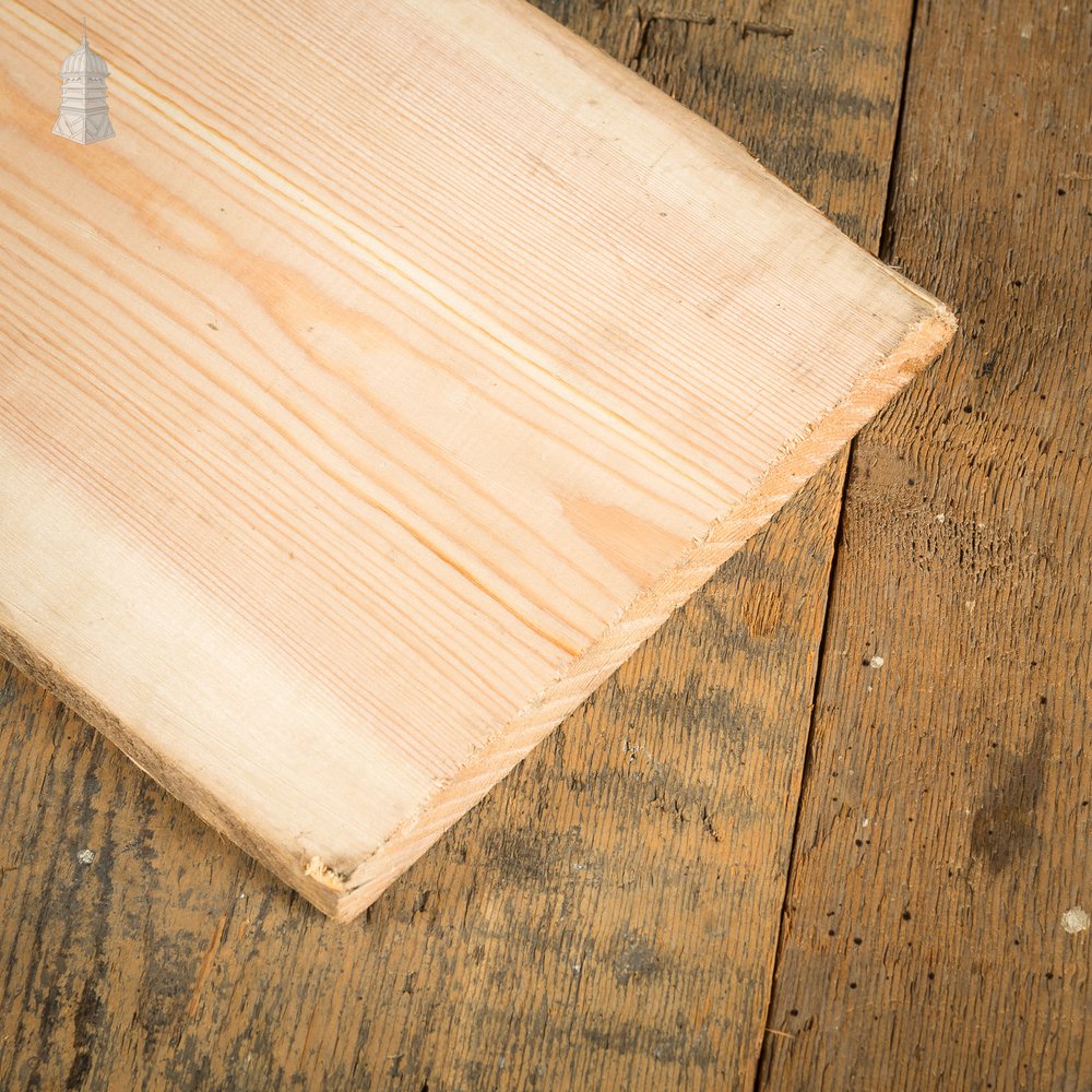 Batch of 45 Square Metres of Long Oxidised Face Pine Floorboards with Planned Backs Cut From Reclaimed Timbers