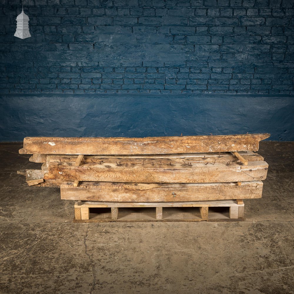 Batch of 11 Reclaimed Arched Short Oak Beams