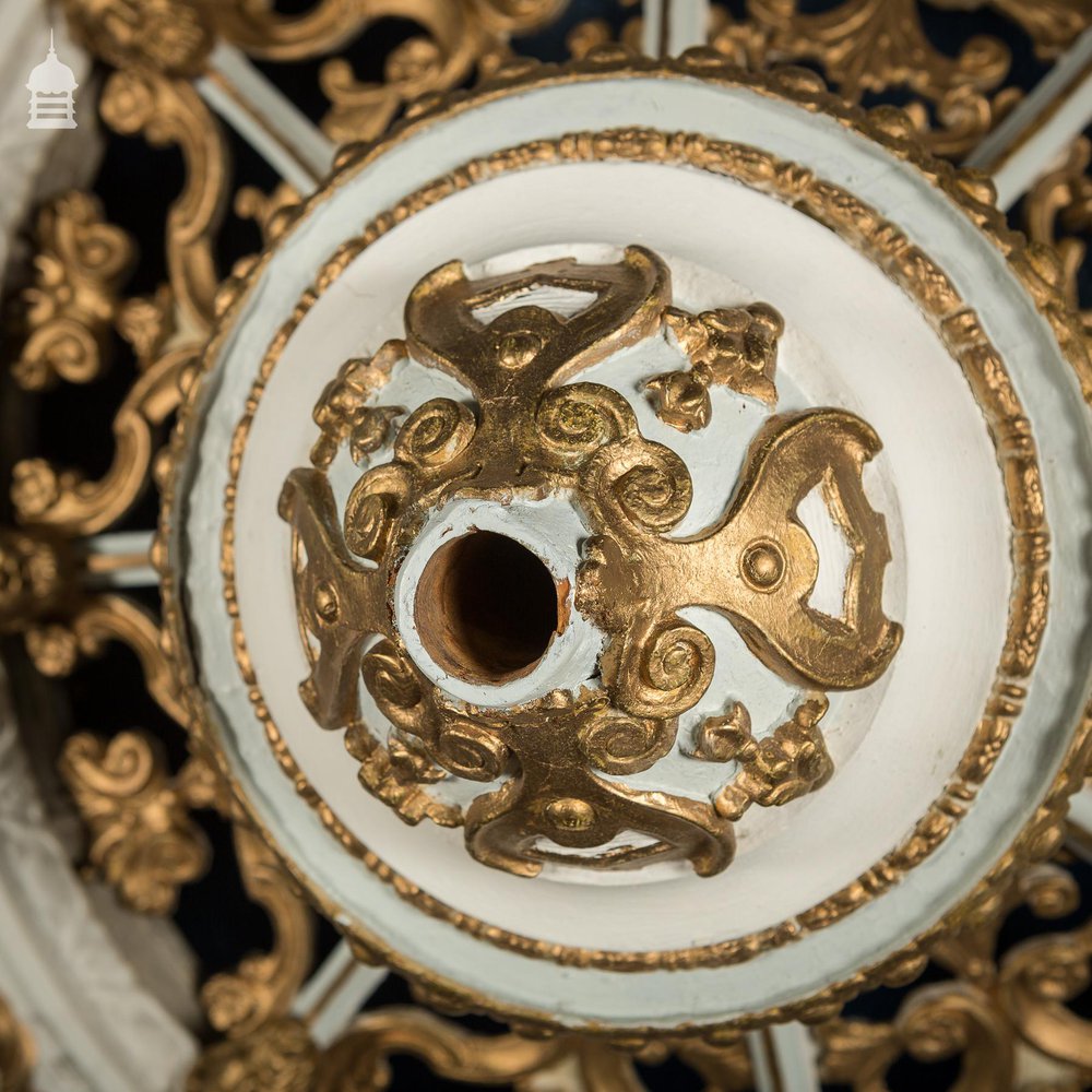 Impressive Elaborately Carved 19th C Celling Rose 4 ½ ft in Diameter