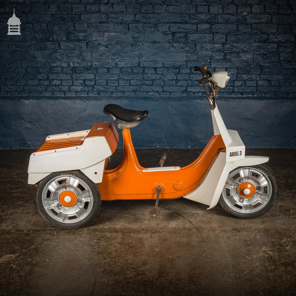 1970’s Orange BSA Ariel 3 50cc Motorised Tricycle Moped