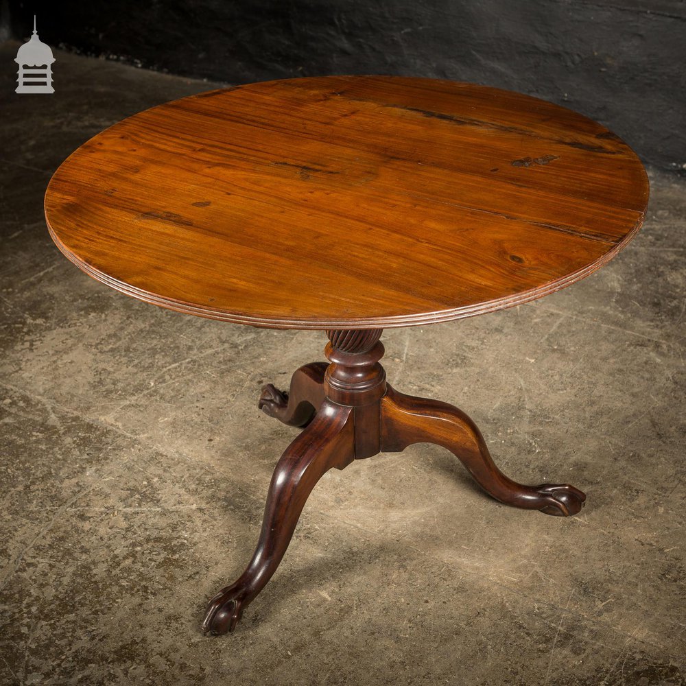 18th C Exotic Wood Eagle Claw Flip Top Round Table