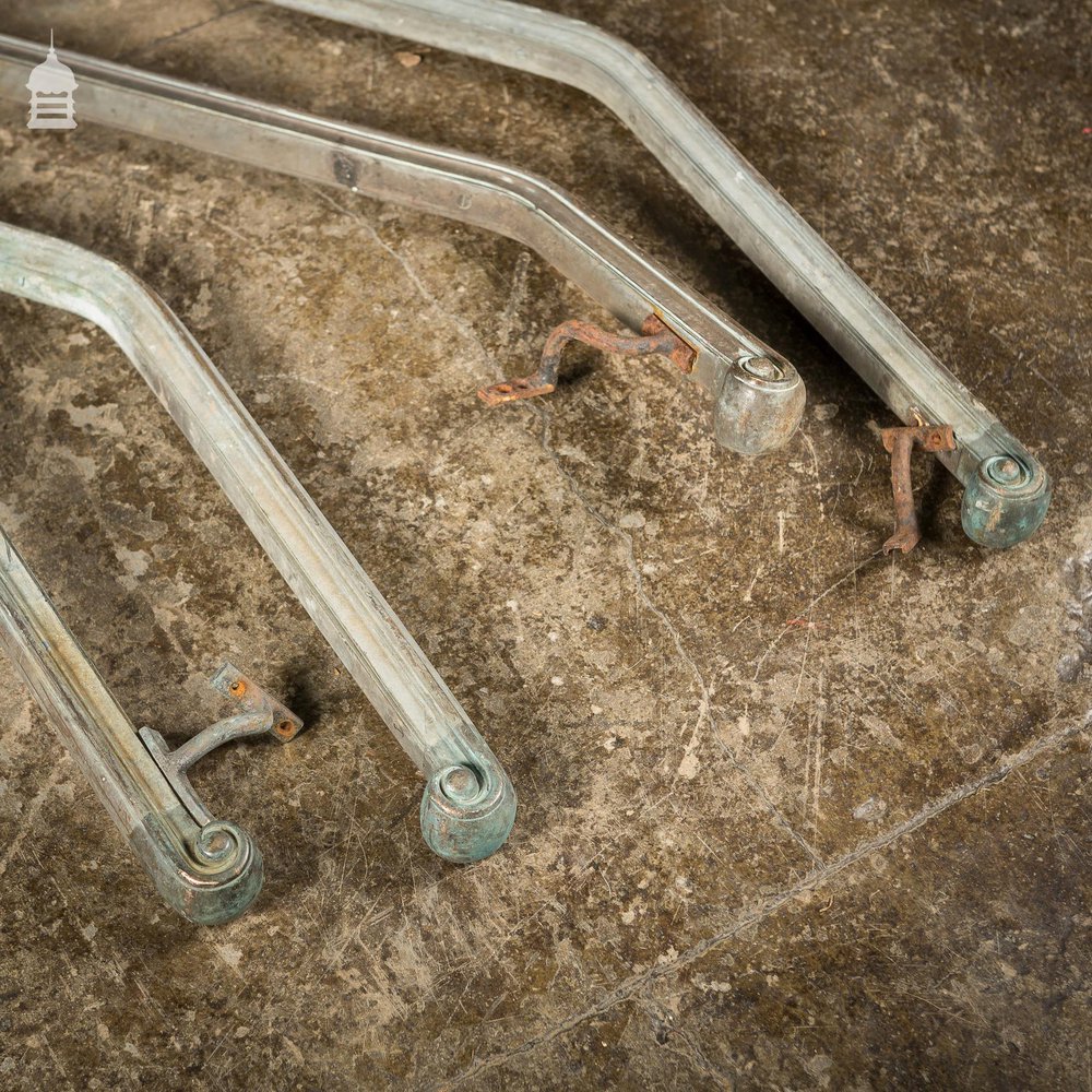 A Rare set of 4 19th C Brass Banister Hand Rails