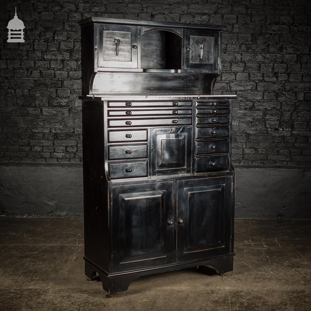 Edwardian Ebonized Dentist Cabinet